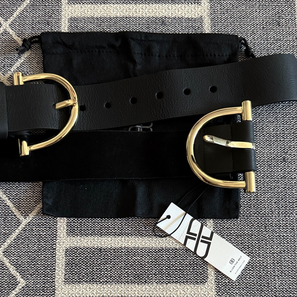 B-Low the Belt - Blake Double Belt, Black with Gold Accents - Picture 7 of 7